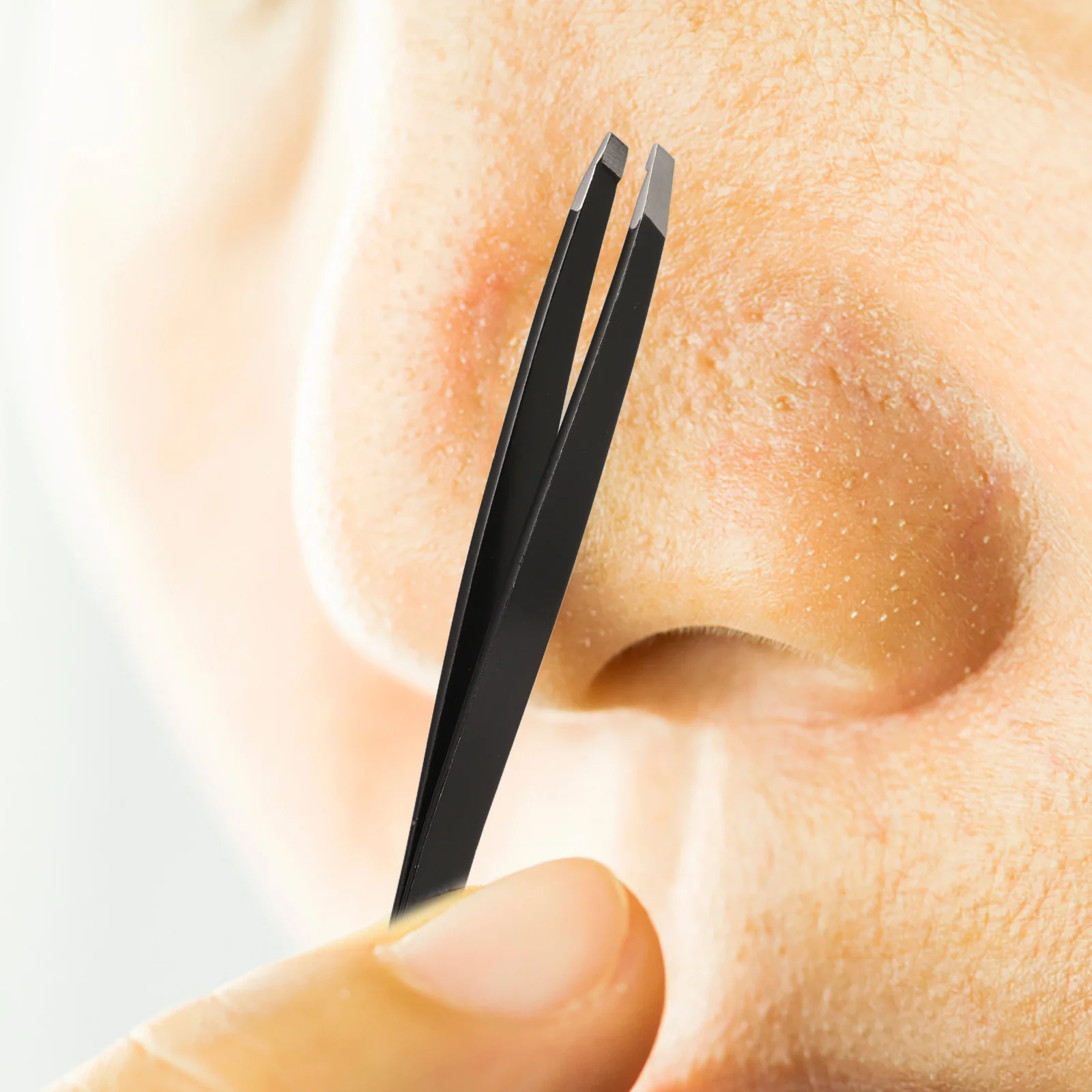 Pinza Ergonómica de Acero Inoxidable para Maquillaje de Cejas, para Recortar, Dar Forma y Posicionar las Pestañas, Herramienta de Belleza