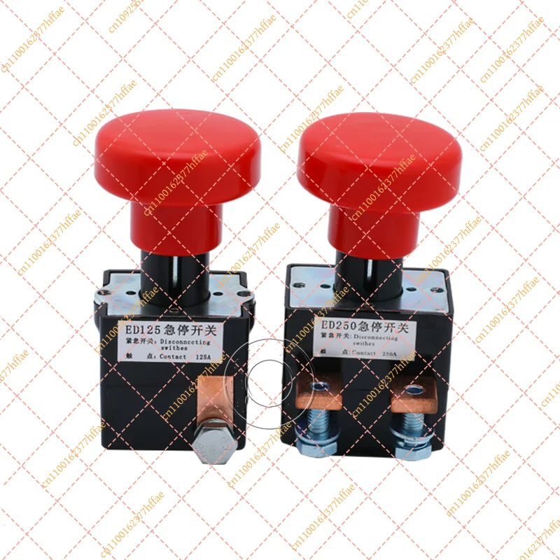 ZJK125/ED125 Emergency Disconnect Switch, 125A/250A Push Button Power Switch for Vehicles