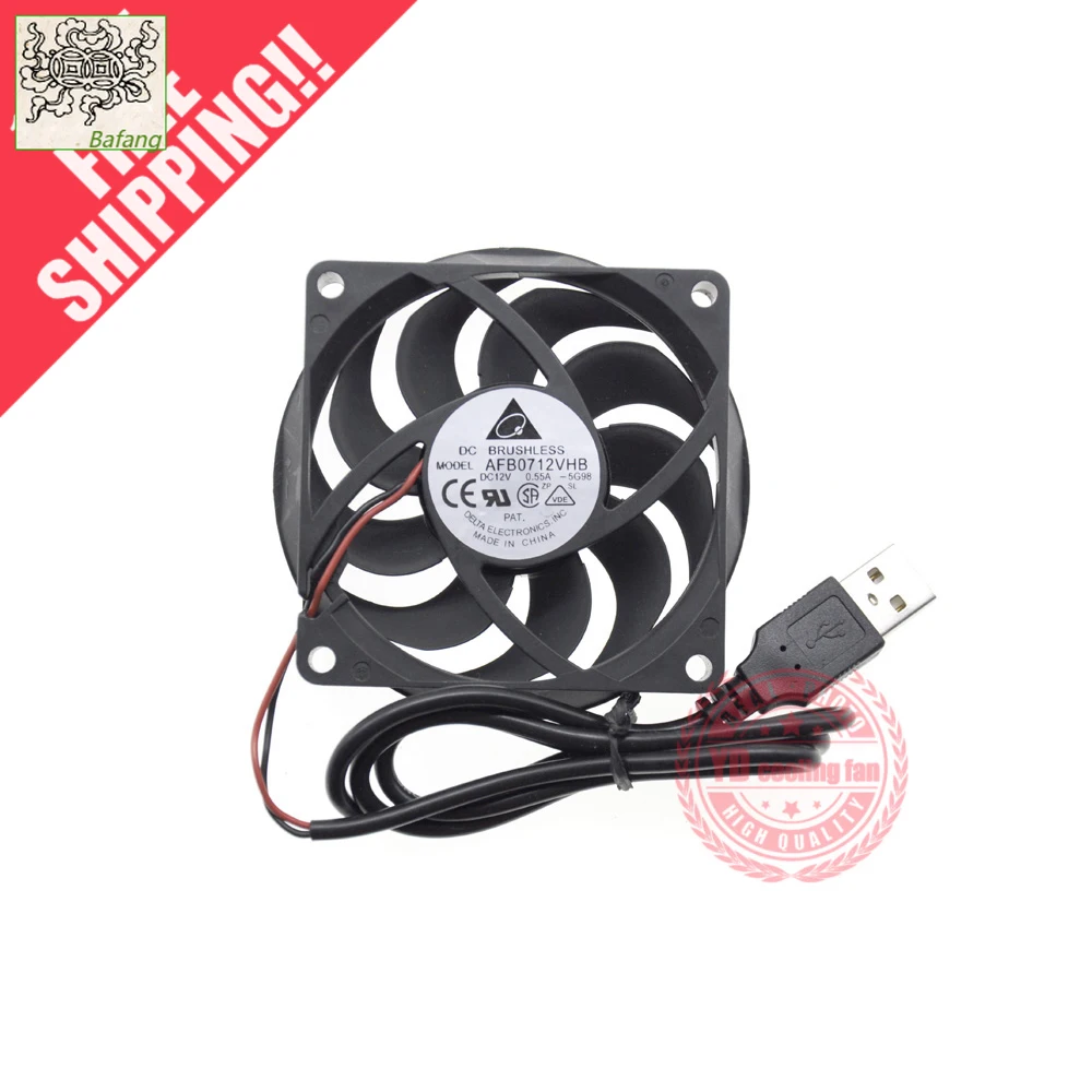 

Jinlingge для DELTA AFB0712VHB 7 см ультратонкий USB 5 В бесшумный 8 см охлаждающий вентилятор