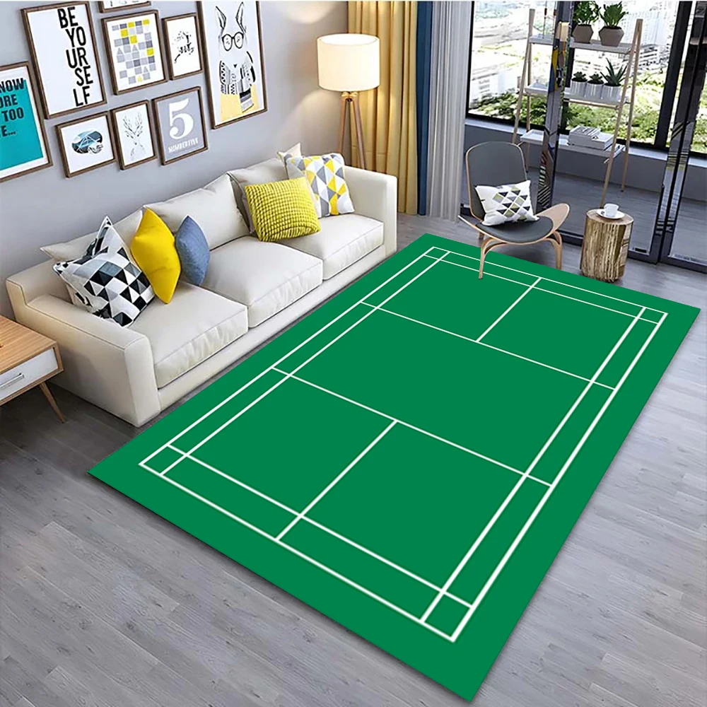 Badminton Pattern Door Mat Welcome Rug Multi-color Anti Slip Polyester Rug Living Room Bedroom Entrance Durable Mat