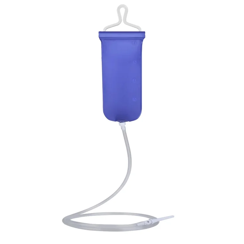 A03F-2L Foldable Anal Douche Enema Bag Reusable Kit Flusher For Vaginal Colon Irrigation Cleaning Constipation For Men Women