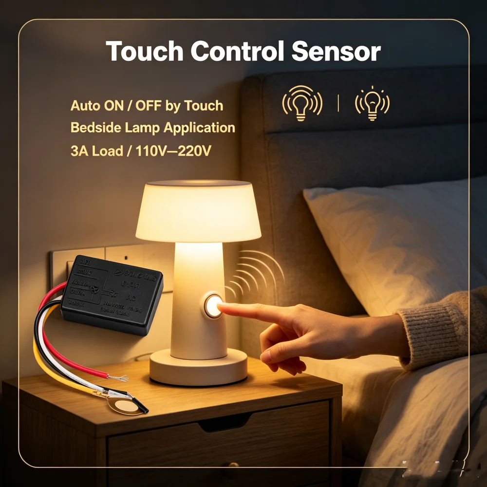 220V Touch Light Switch EMC Human Touch Anti-interference Dimmers Table Lamp Dimmer Control Module Sensor Home Improvement Tool