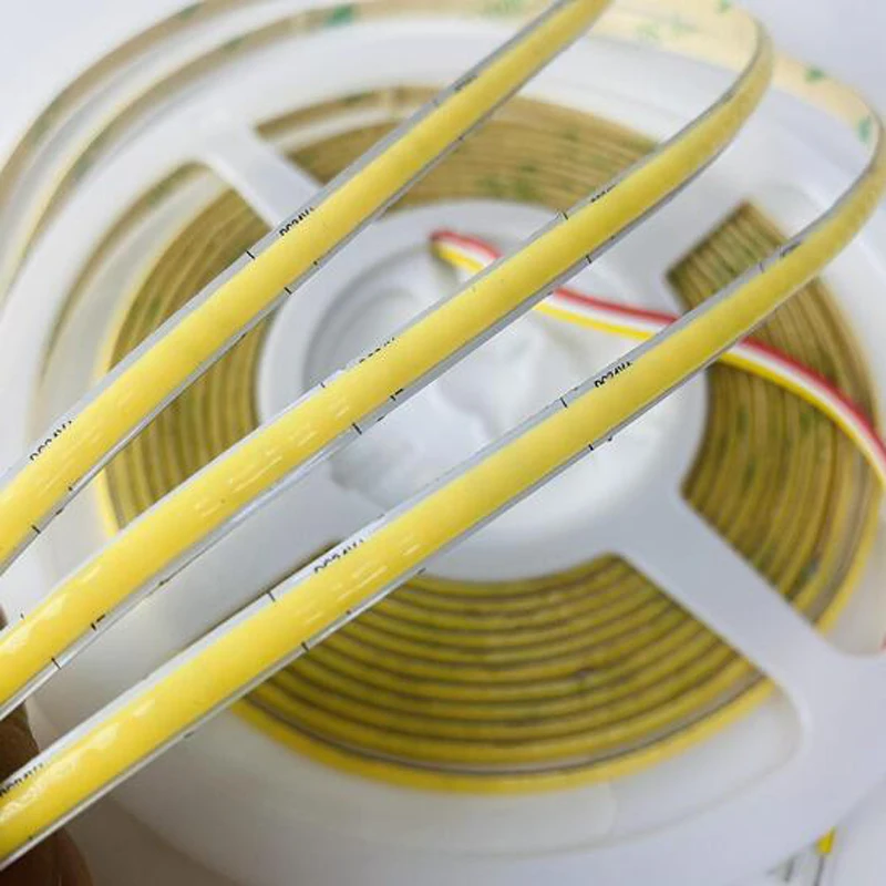 5m 12V 24V 5mm 8mm 10mm LED Cob CCT Strip 3 Wire Three Color Temperature 3000k 4000k 4500k 6000k Dimmable Soft  Flexible Tape