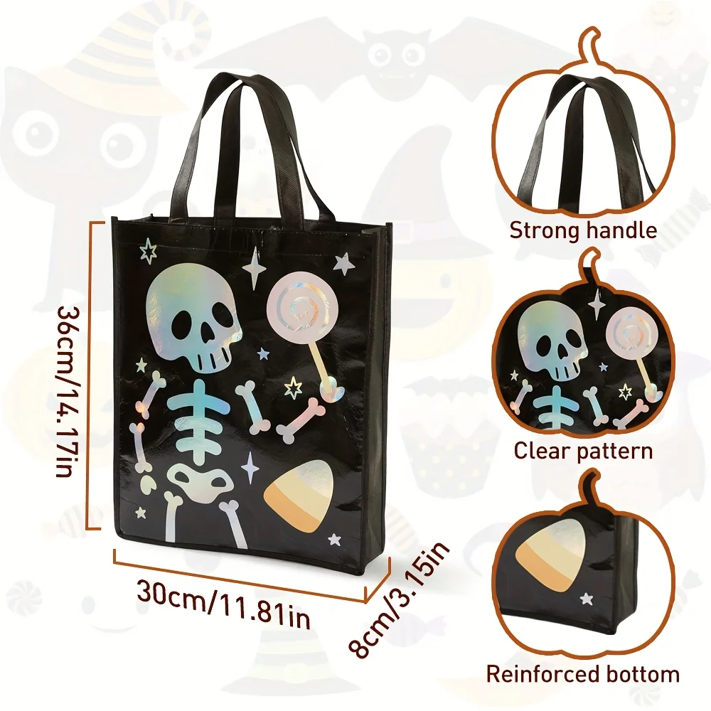 4pcs Halloween Party Non-Woven Fabric Bags Pumpkin Grimace Cat Designs Halloween Gift Party Decorations Packing Bag Gift Bags