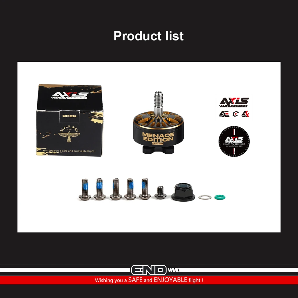 

Axisflying Black-Bird V4 2307 2307.3 1960KV 2060KV 6S 5inch Brushless Motor for 5 Inch FPV Quadcopter