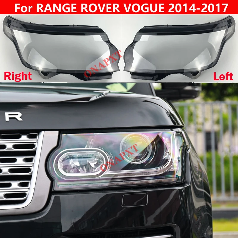 Auto Light Caps For LAND ROVER RANGE ROVER VOGUE 2014-2017 Car Lampshade Lamp Shade Front Headlight Cover Glass Lens Shell