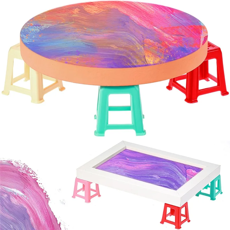 12Pcs Canvas Stand For Painting,Plastic Paint Pouring Supplies,Skip Paint Pouring Supplies Tools For Fluid Acrylic