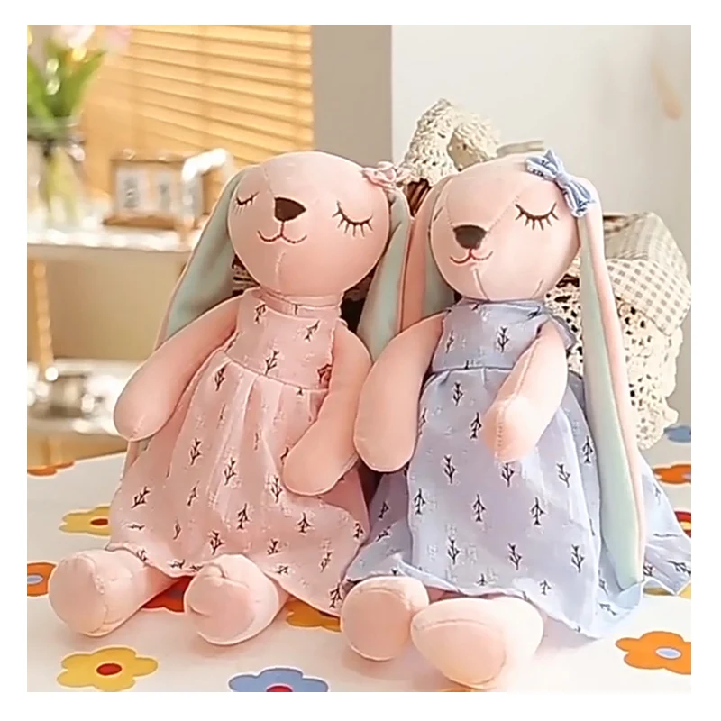 

Плюшевая кукла-кролик 35/45/55 см, милая мультяшная плюшевая игрушка, спящая кукла-кролик, мягкая игрушка-зверюшка