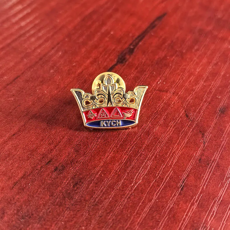 

10pcs Masonic KYCH Knight Masonic Freemason Crown Pins Badge Commander Court of Honor Lapel Pin Soft Enamel Free Masons Brooch