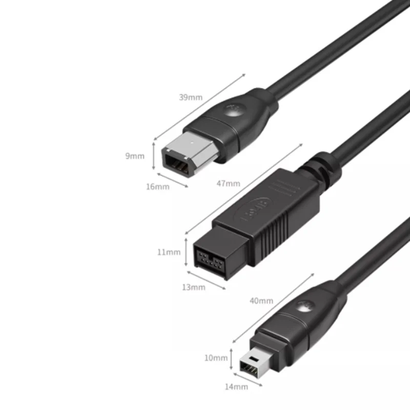 EEE 1394 FireWire 800 - FireWire 400 Cable 9pin To 9pin 6pin 4pin & 6pin 4pin To 4pin ILink IEEE 1394B Cable