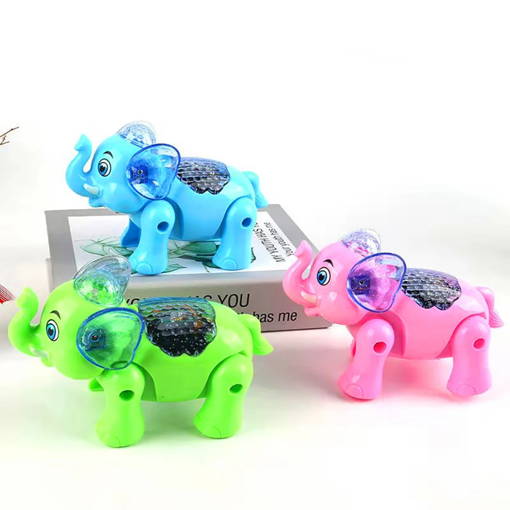 1 pz bambini divertente illuminazione a piedi elefante con musica e luce giocattolo interattivo bambini divertente elettronica giocattolo regalo di compleanno