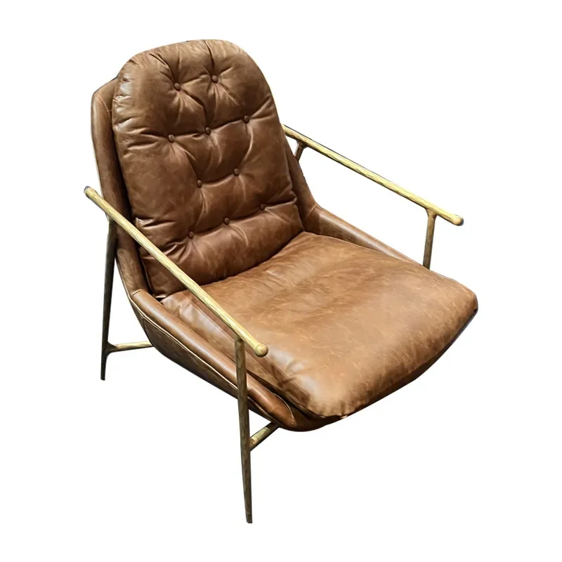 

Model room hotel light luxury sofa chair, designer old money style retro American casual lazy chair