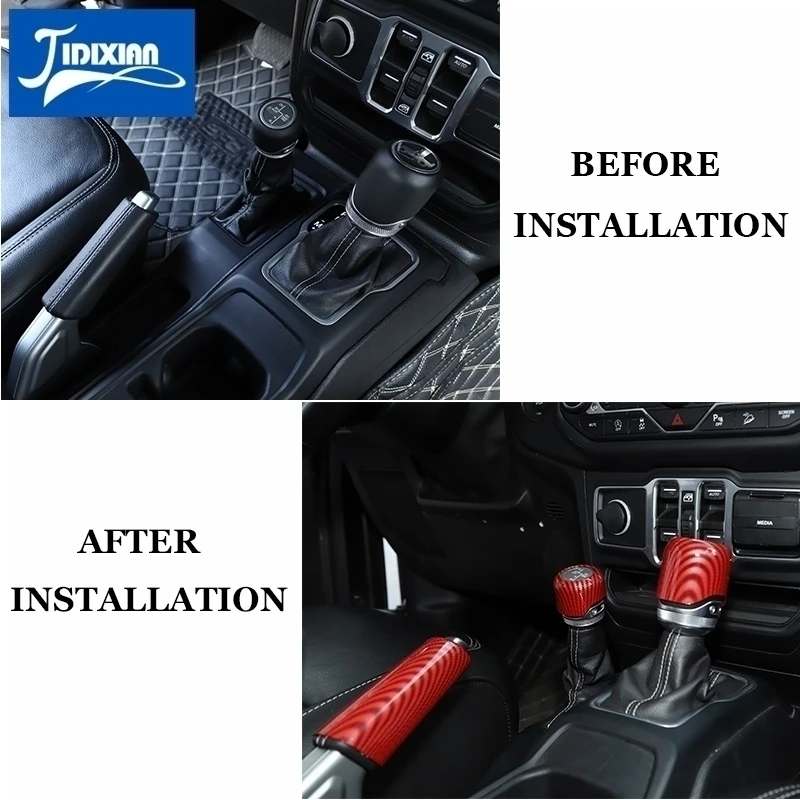 for Jeep Wrangler JL Gladiator JT 2018 2019 2020 2021 2022 2023 2024 Up Car Handbrake 4WD Gear Shift knob Head Decoration Cover