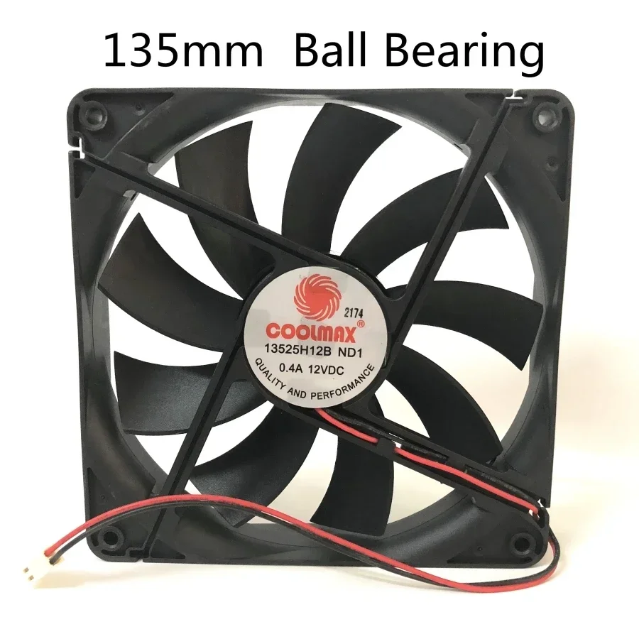 

2PCS Silent 135MM 1325 13525 135*135*25MM chassis fan 13525 thin 13.5CM 12V 0.4A 2pin