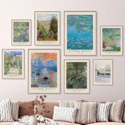 Scandinavian Classic Vintage Wall Art Claude Monet Abstract HD Canvas Poster Prints Home Bedroom Living Room Decoration