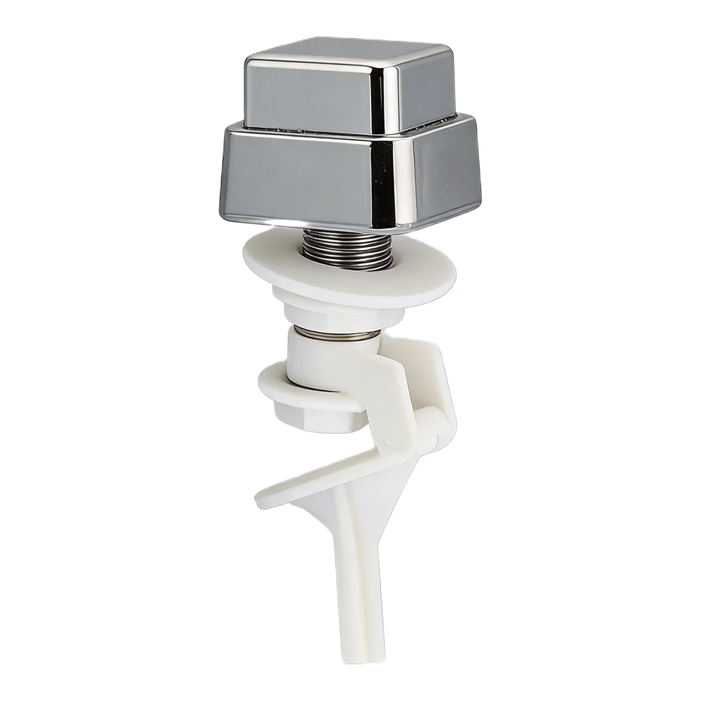 Push Button Flush Kit for Side Mount Toilet Water Tanks Featuring Plastic Trip Lever and Reliable Spring-Driven Reset