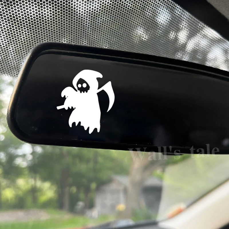 Halloween Auto Rückspiegel Vinyl Aufkleber Spooky Ghost Aufkleber 7, Mini Fledermäuse Aufkleber Autozubehör Dekoratives Halloween Geschenk – Detail 2