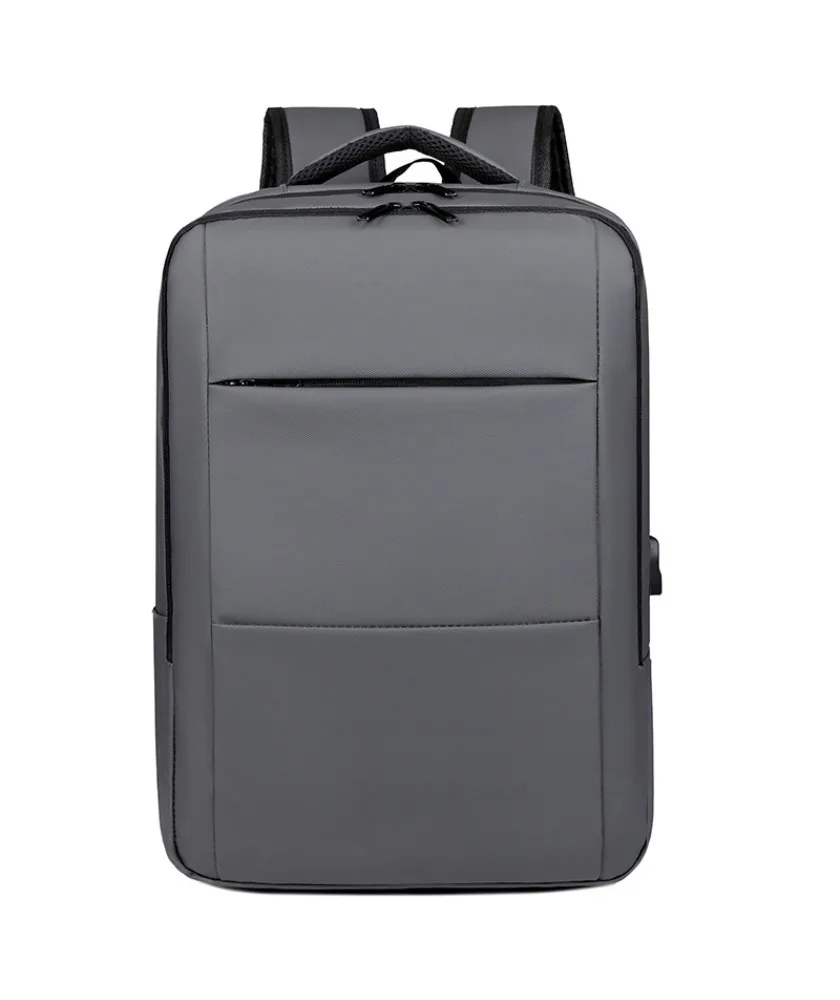 USB charging men's leather film backpack business simple large capacity computer bag commuting