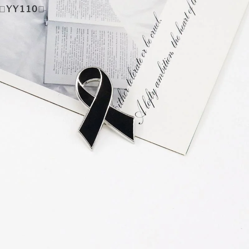 [-YY110」 10 قطعة شريط أسود شارة بدبوس بروش جنازات تذكارية دبوس شريط مطلي بالمينا سبيكة شارة بدبوس بروش الملابس الإكسسوار دبوس