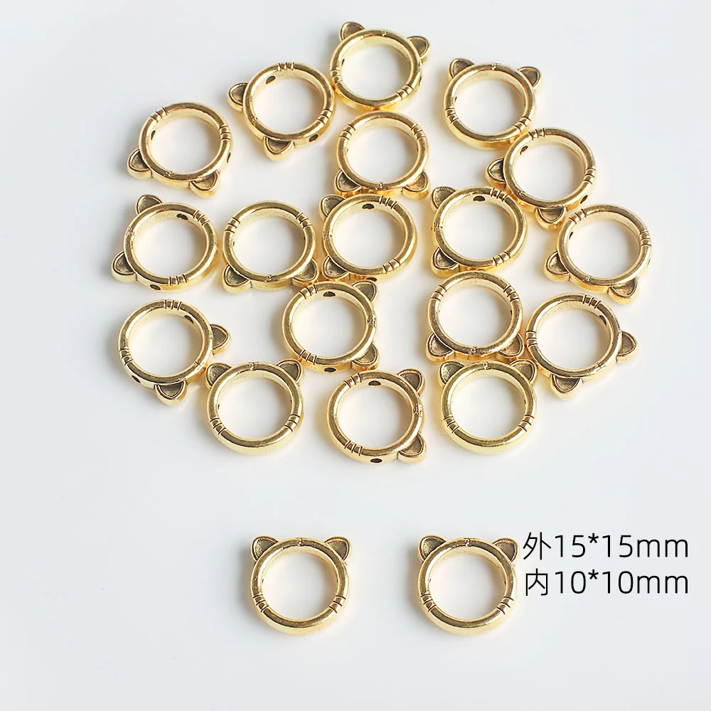 20Pcs Tibetan Silver Gold Hollow Square Hexagon Star Shaped Loose Spacer Beads For DIY Making Bracelet Necklace Jewelry Connecto