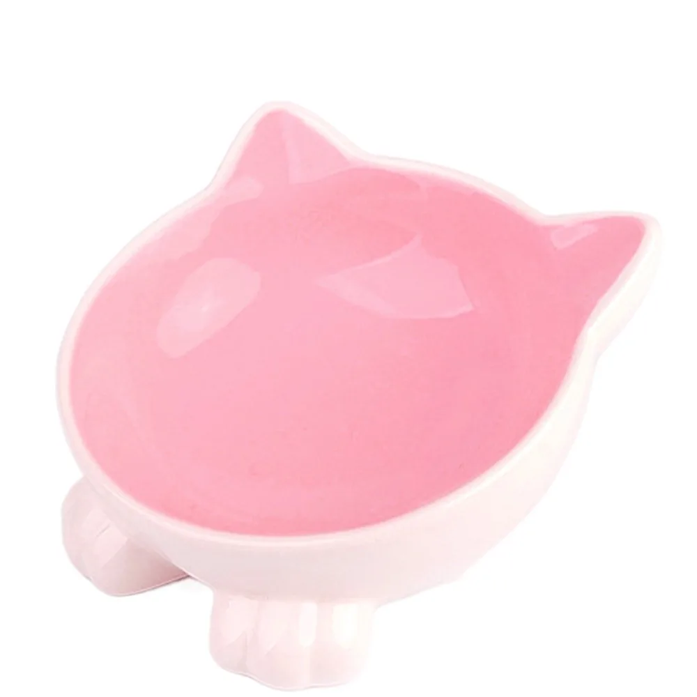 

Cute Cat Ceramic Bowl Non-slip Prevent Tipping Pet Drinking Feeder Slanted Mouth Large Capacity Pet Food Dispenser