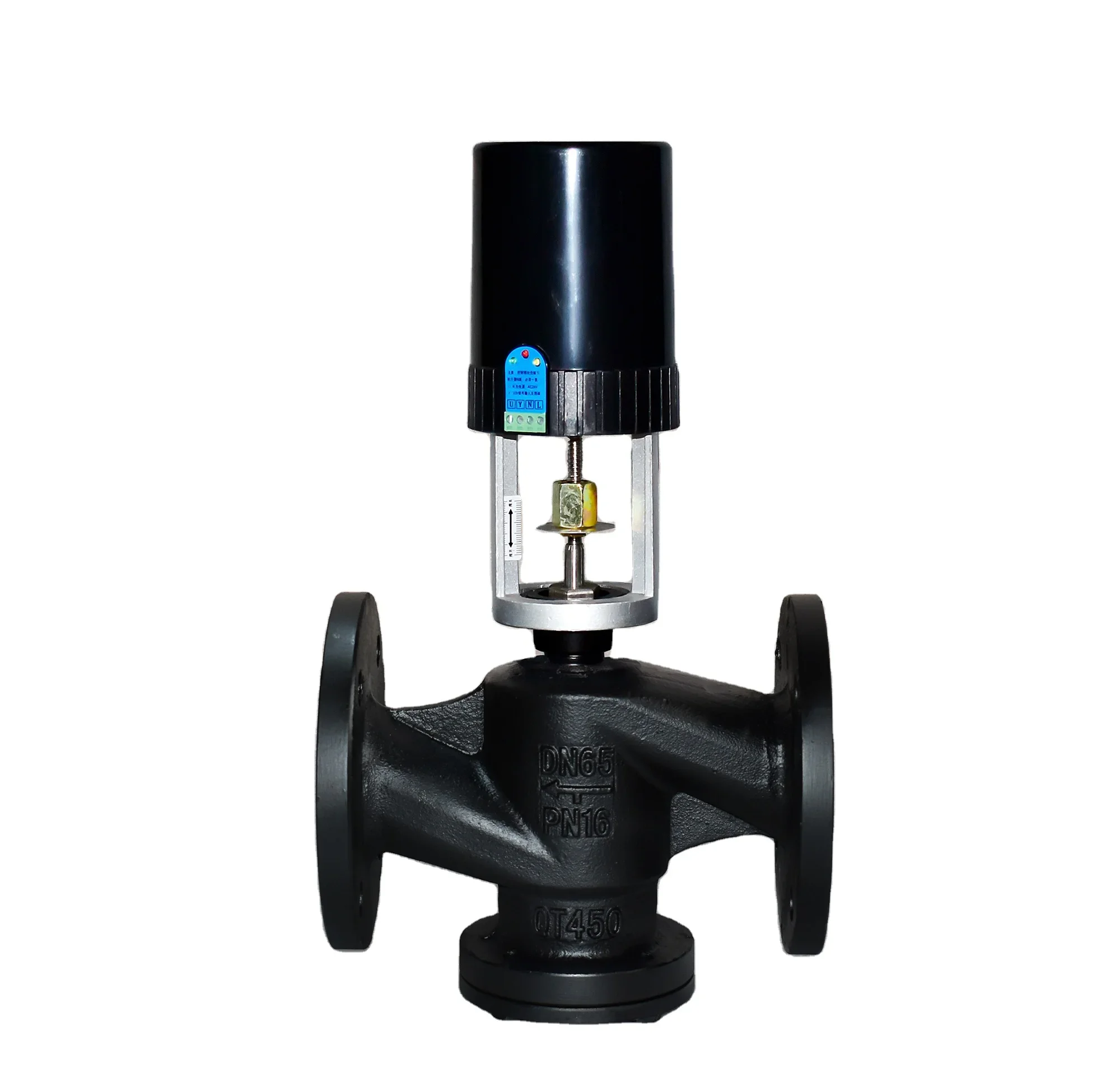 

Electric one-way 3 proportional switching control valve flange connects WCB ductile iron air body