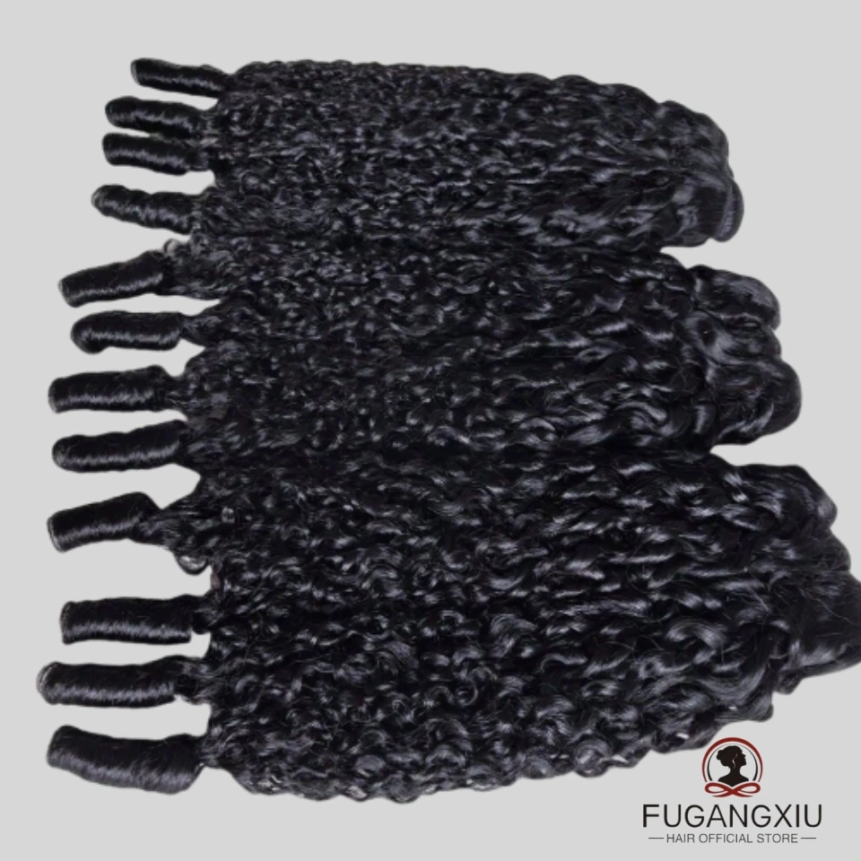 

Burmese Pixie Curly Human Hair Bundles Extension 12A Grade Remy Hair Weave Bundles Wholesale 1/3/4 Bundles Deal #1B