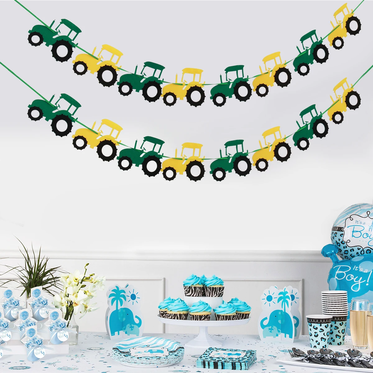

2Pcs Vehicles Banners Safe Decorative Festival Hanging Banner Wall Window Door Tree nament Car