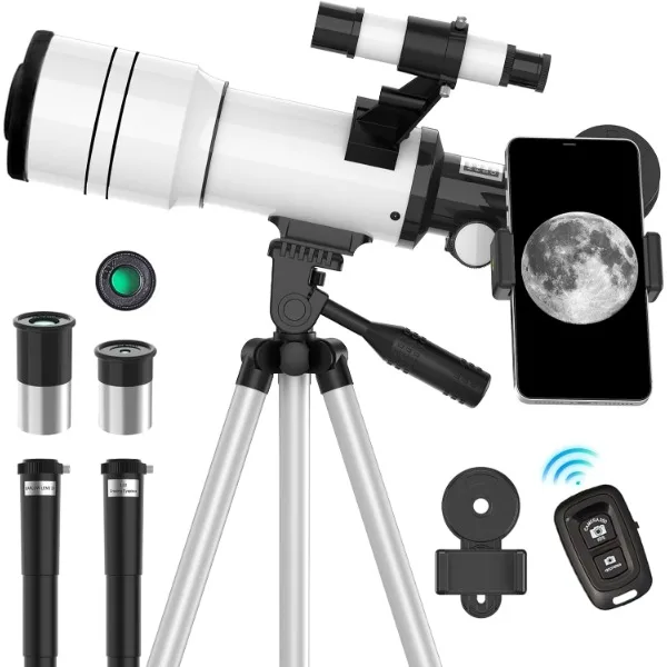 

ToyerBee Telescope for Adults & Kids, 70mm Aperture Astronomical Refractor Telescopes for Astronomy Beginners (15X-150X)