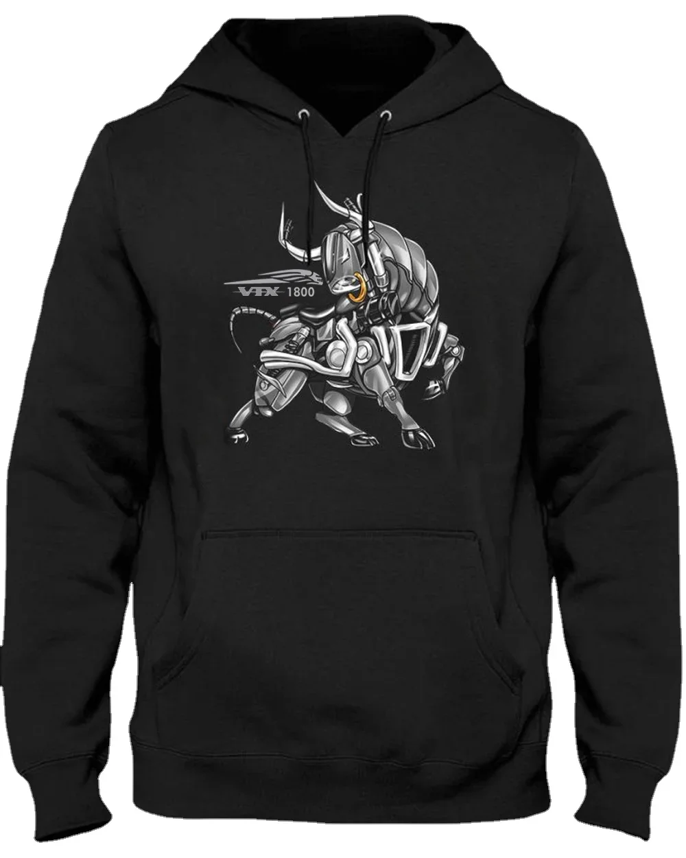 Classic Japanese Motorcycle VTX 1800 Bull Inspired Pullover Hoodie 100% Cotton Comfortable Casual Mens Sweatshirts Streetwear