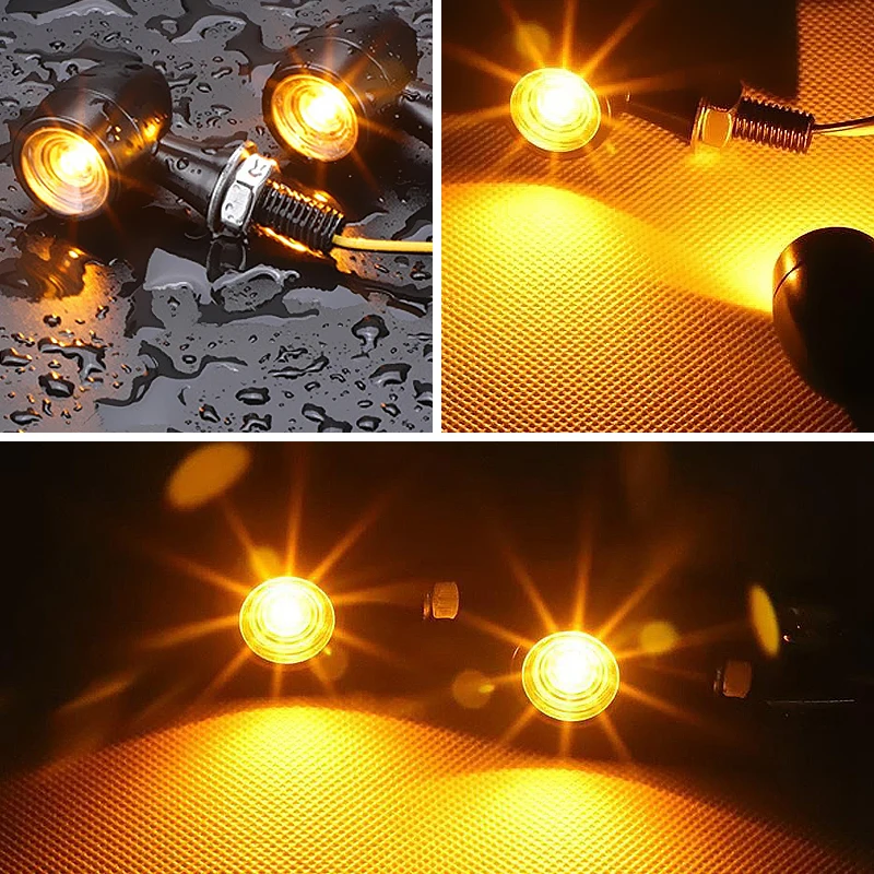 Motorcycle LED Turn Signal Light Bullet Moto Clignotant Flashing Lamp Mini LED Turn Signal Lights 12V 8mm Motorcycle Indicators