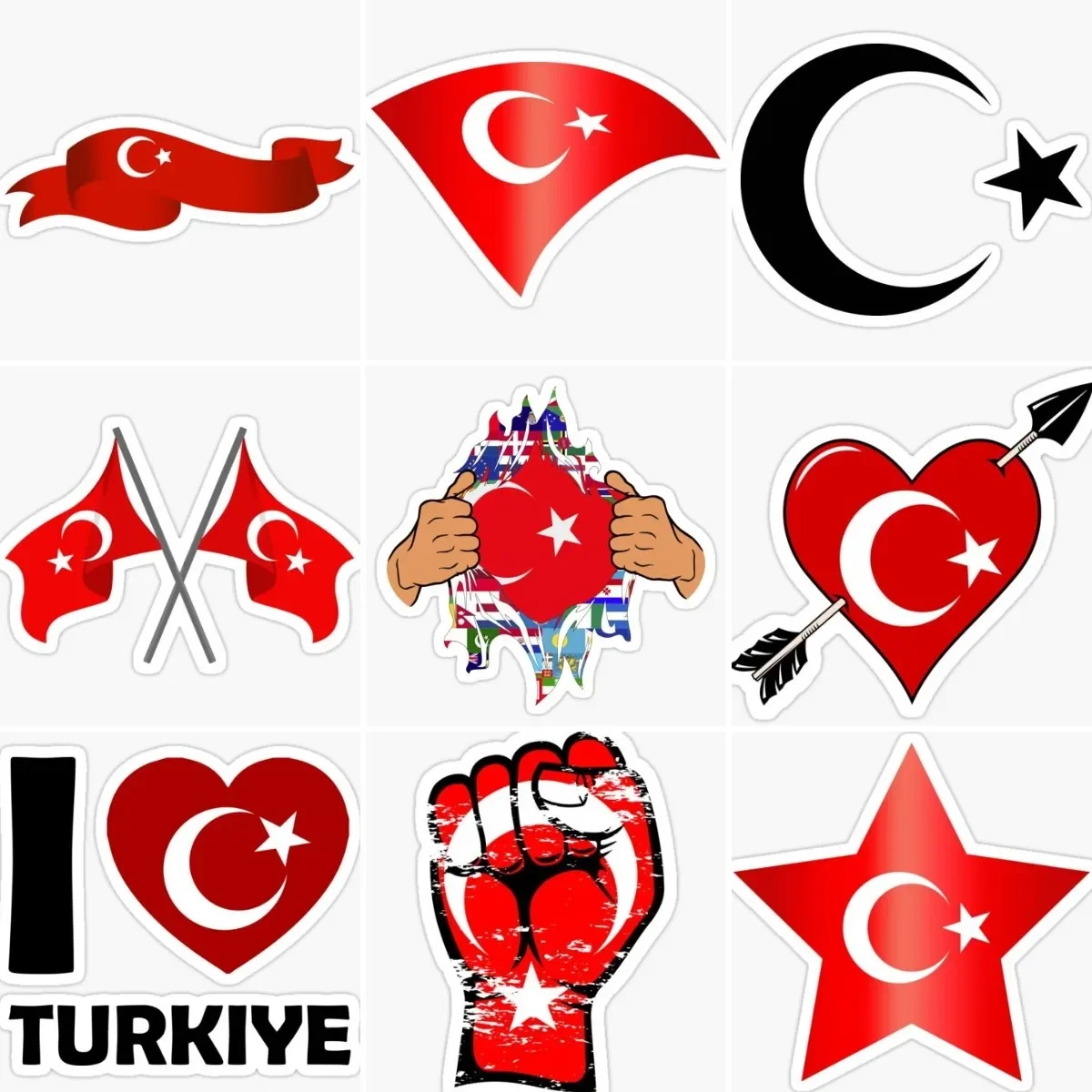 

Türkiye Flag Map Creative Stickers Motorcycle Wall Camper Laptop Car Truck Helmet Racing Camper Off-road Boat Decal Assecories