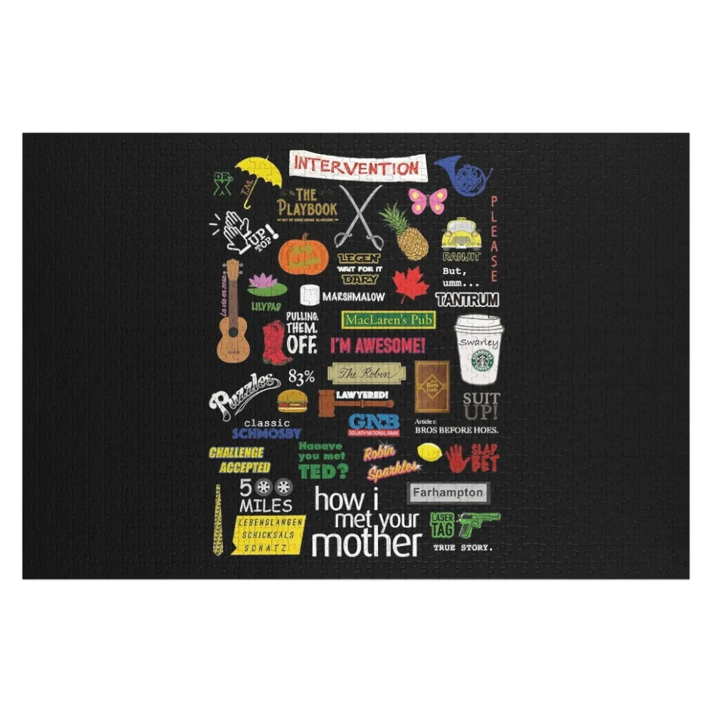How I Met Your Mother HIMYM TV Show Collage Essential Jigsaw Puzzle Personalized Gift Married Personalized Gifts Puzzle