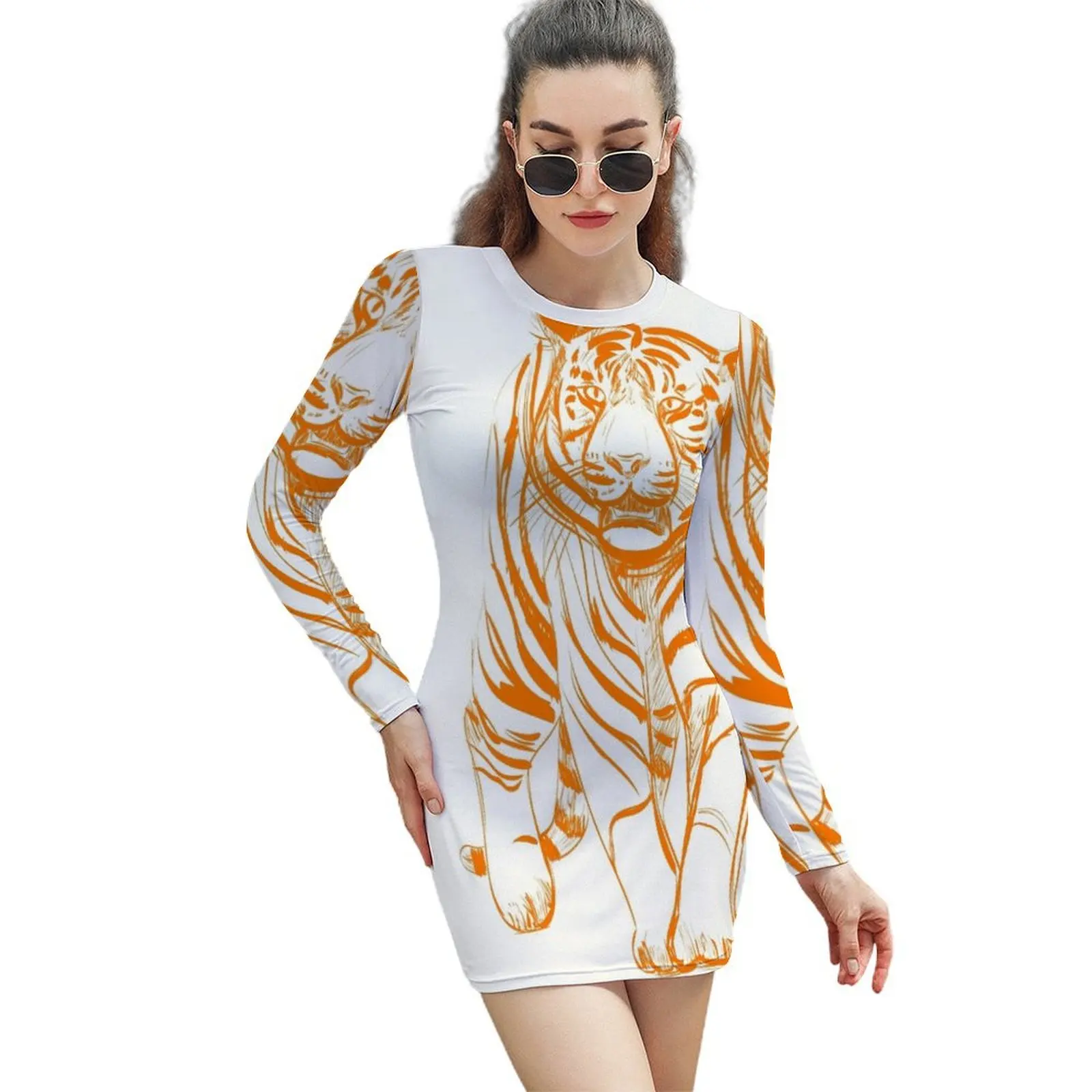 

Tiger Long-Sleeved Sheath Dress summer clothes for women dresses for women 2024 women formal occasion dresses