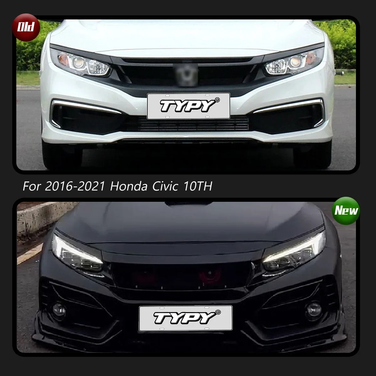 

Автомобильные фары TYPY для Honda Civic 10th, 2016-2021, светодиодные фары для проектора, дневные ходовые огни, автомобильные аксессуары