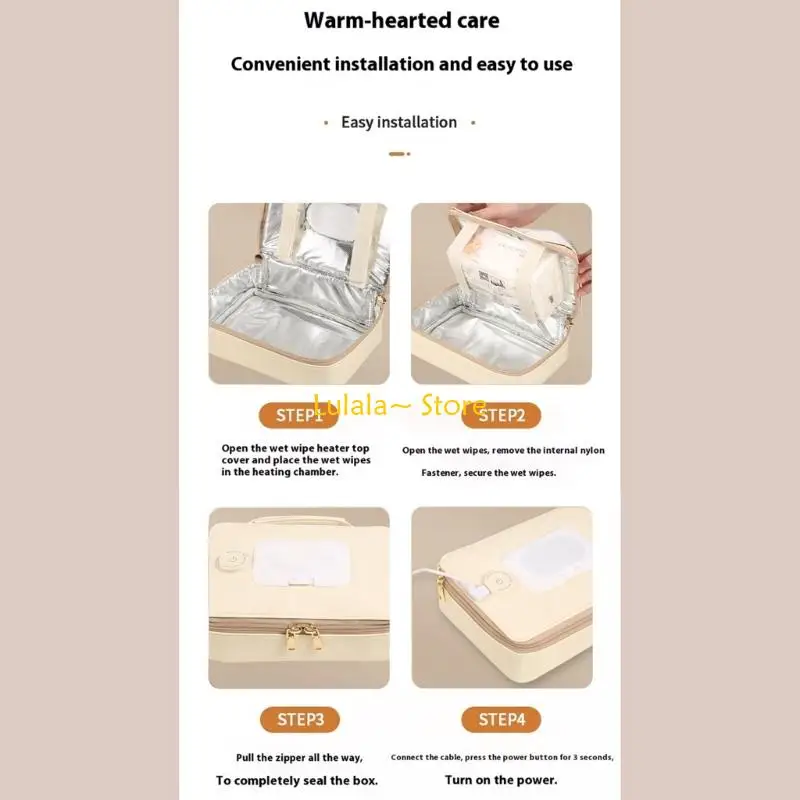 Y4QAフォイル断熱ワイプウォーマーケース3ヒートギアポータブルおむつ変更アシスト