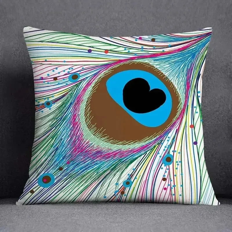 Colorful Ethnic Pattern Digital Printed Pillowcases Pattern Cushion Cover Suitable For Sofa Bedroom Car Pillow Cover