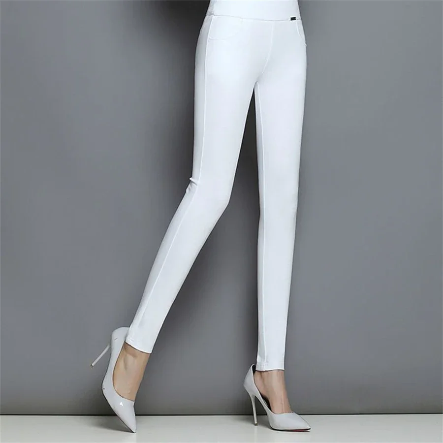 

Women Slim High Wasit Pencil Pants Casual Big Size 6xl Pantalones Elegant Office Spodnie Fashion Formal Leggings Trousers Z517