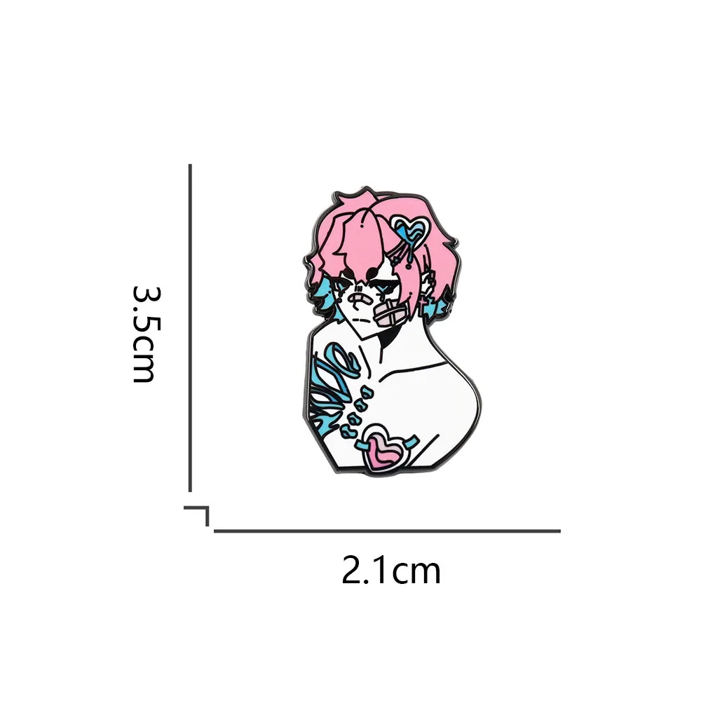 Pastel Anime Boy Badge Kawaii Brooch Cartoon Graffiti Jewelry Creative Novelty Accessories Decoration