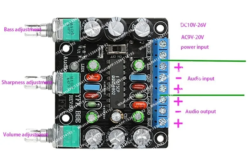Amplifier XR1075 Preamp Tone Board BBE Digital Audio Power Amplifier Front-end Processor Preamplifier