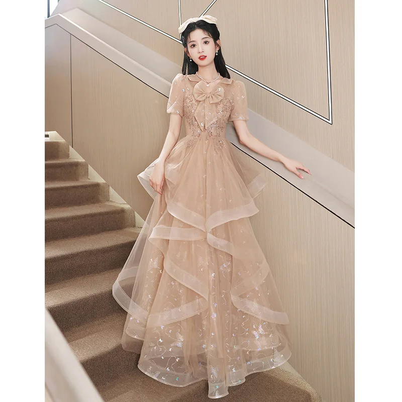 Evening dress for women, light luxury and niche18year old adult gift for girls light luxury feeling, banquet host princess dress