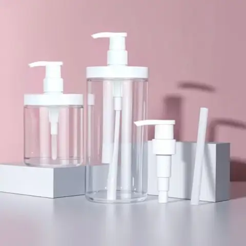 500/1000ml Pump Bottle Dispenser Wide Mouth Refillable Shower Bottles Clear PET Storage Bottle for Shampoo Conditioner