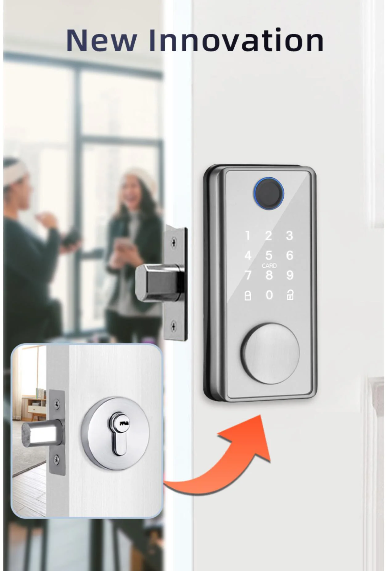 Tuya TTlock APP Smart Card Security Biometric Fingerprint Door Locks Password Keyless Entry Anti-theft for Hotel