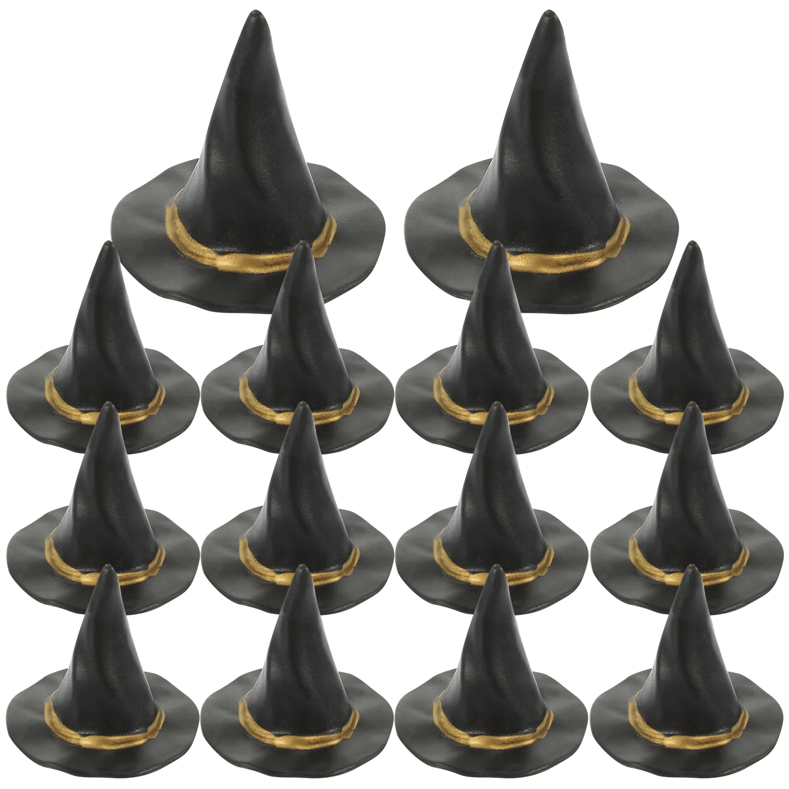 

24 Pcs Miniature Halloween Witch Hats Plastic Craft Supplies Accessories for Dollhouse Decor Tiny Hat Props