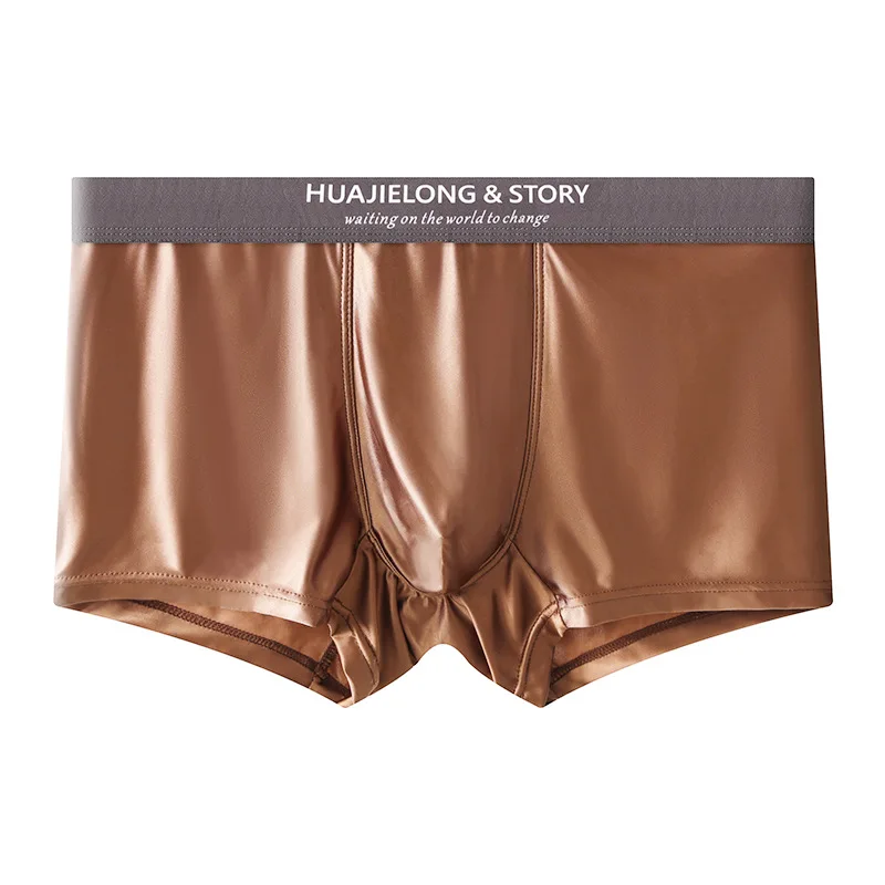 1/3Pcs Breathable Thin Satin Silk Boxer Briefs Seamless Mid Waist Ice Silk Boxers Underpants Smooth Underwear for Men Daily, image 12