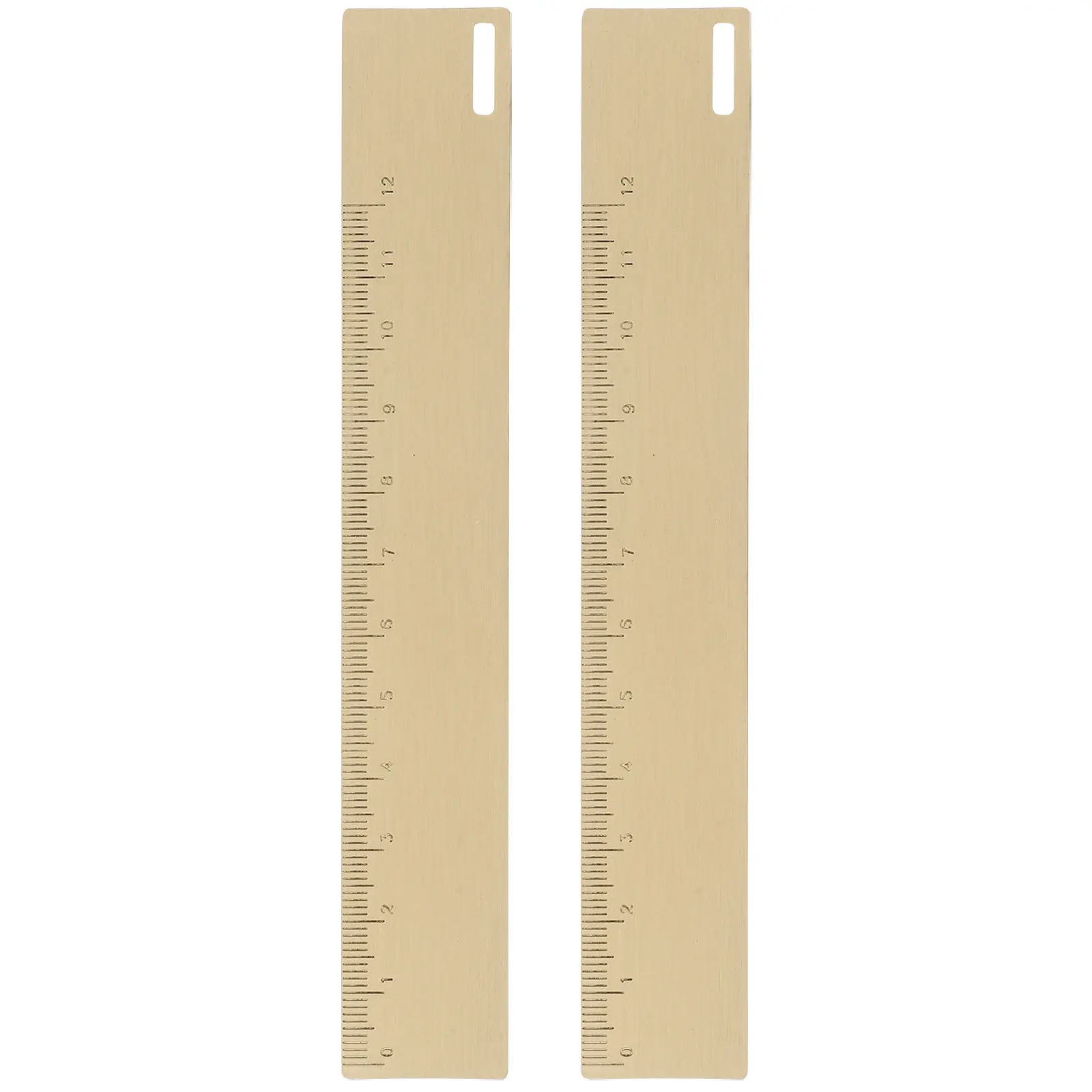 2-pcs-bookmarks-metal-engineering-ruler-reading-drawing-teaching-decorative-sturdy-straight