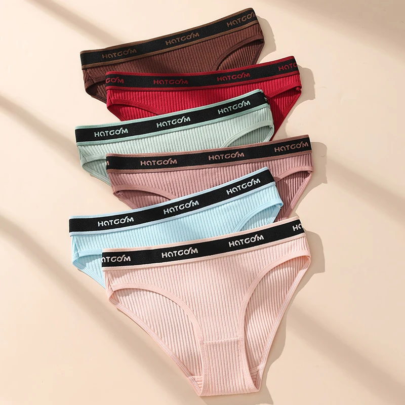 6Pcs Frauen Höschen Atmungsaktive Unterwäsche Komfort Mädchen Briefs Solide Panty Weiche Baumwolle Unterhose Sexy Low Taille Weibliche Dessous