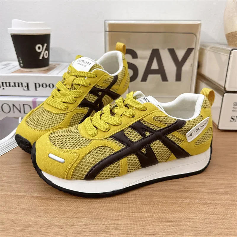 

Hot Seller Women 2025 Spring New Yellow Super Fire Tide Shoe Korean Version of Foot Small Casual Shoes Zapatos De Mujer Sneakers