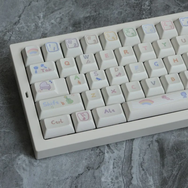 

142 клавиш, музыкальная нота PBT Keycap KCA, профильная краска, сублимация ISO Enter ANSI макет для переключателей Gaterom Outemu TTC Cherry Mx