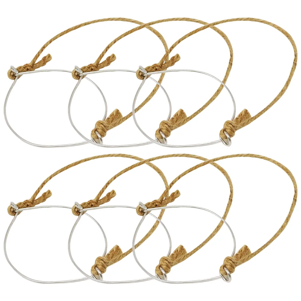

6 Pcs Mason Jar Handle Canning Hanger Hook Wire Hangers Burlap Metallic Line for